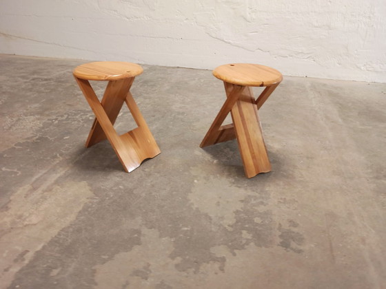 Image 1 of 2 x vintage Roger Tallon Design folding stools 