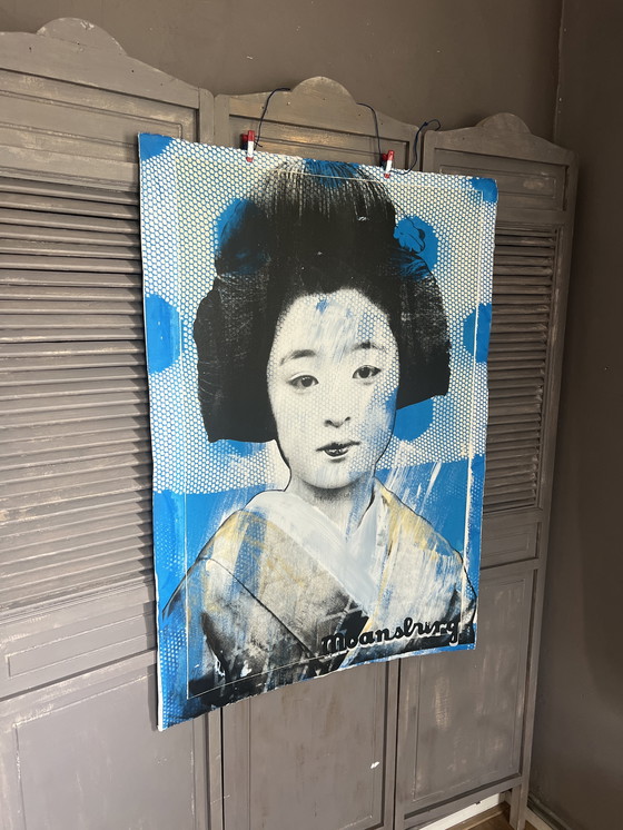 Image 1 of Zeefdruk (75/108cm) Moansburg “Geisha hc” 