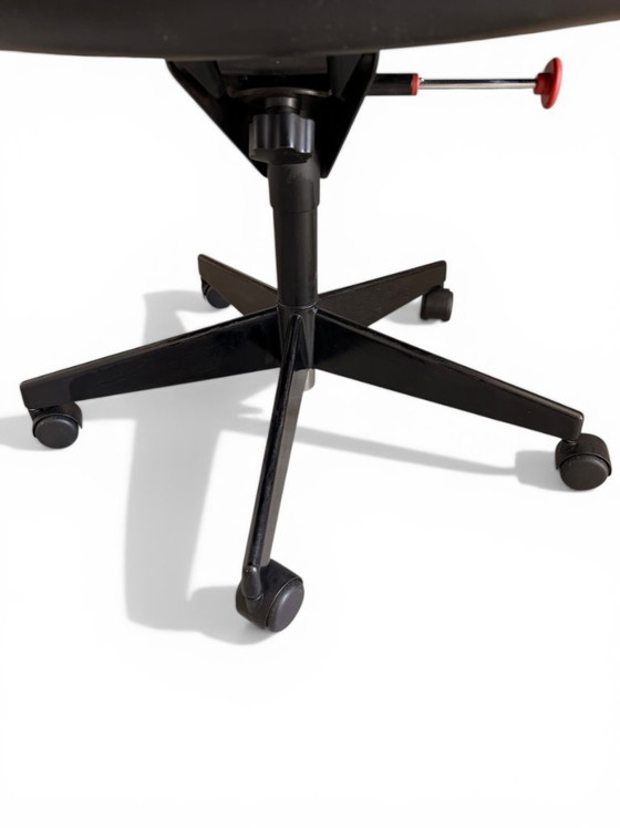 Image 1 of Richard Sapper bureaustoel, Knoll-editie - zwart leer en metaal, circa 1980