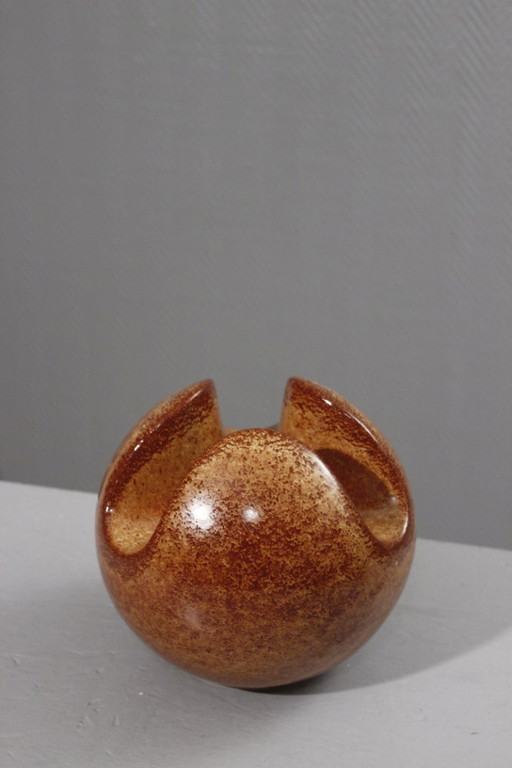 Roberto Rigon & Bertoncello Ceramiche - Raro jarrón esférico trilobulado, Italia, años 70