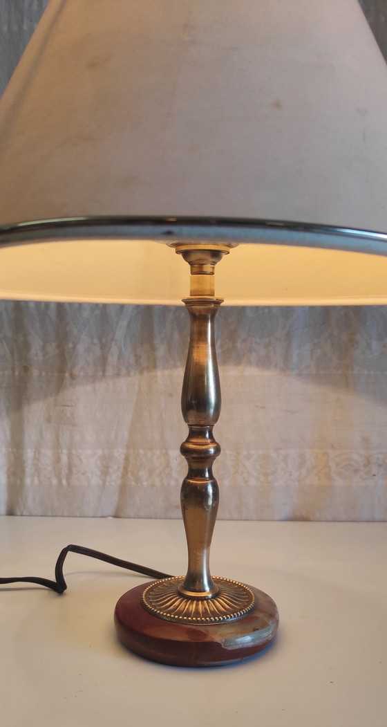Neo-Classical Style Brass Table Lamp - Mid-20th Century (photo 6 of 8)
