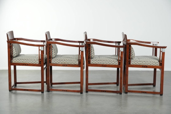 Image 1 of 4 x Art Deco design Schuitema eetkamerstoel uit de Decoforma serie met luxe stoffen bekleding