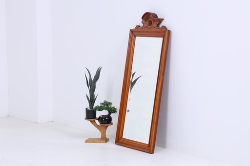 Vintage Spiegel im Jugendstil | Mid Century Hänge Spiegel Mirror Holz Retro #06-46