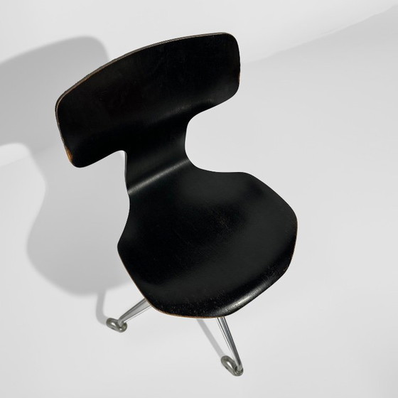 Image 1 of Sedia da ufficio girevole vintage modello 3113 del 1969, disegnata da Arne Jacobsen per Fritz Hansen.