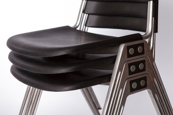 Image 1 of Set of 4 Vintage Knoll Stacking Chairs, Model 1601 by Don Albinson, 1964, Mid-Century Modern Aluminum & Plastic