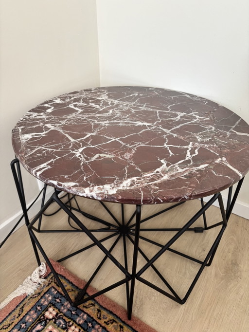 Mesa de centro Bolia Vitro de 60 cm de diámetro – salontafels, Marble, Metal