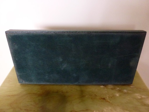 Set da ufficio/scrivania vintage in pelle da 4 pezzi.