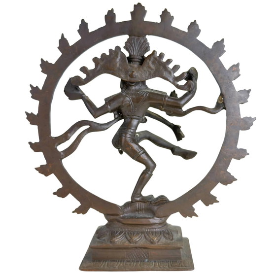 Massive Bronze Shiva Nataraja Skulptur - Indien - Kosmischer Tanz – Bildhauerei (photo 5 of 10)