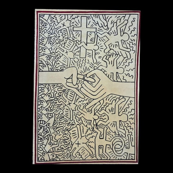Alfombra Keith Haring El matrimonio del cielo y el infierno – Edición limitada 3/8 Lana Algodón – Wool (photo 3 of 9)