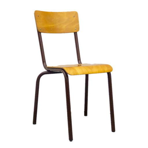 Silla escolar francesa vintage, década de 1970