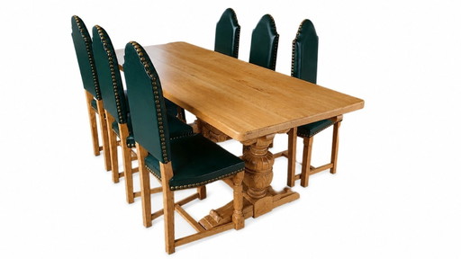 Table de salle à manger massive avec 6 chaises