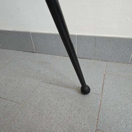 Image 1 of TABLE DE BISTROT BAR VINTAGE 1950 TRIPODE FORMICA & ACIER 50S ROCKABILLY ZAZOU