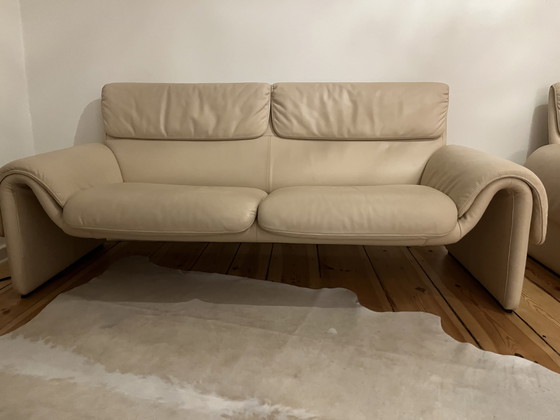 Image 1 of Original De Sede 2011/2 two-and-a-half-seater sofa in Living Écru (cream, beige) Bauhaus Space Age Mid Century