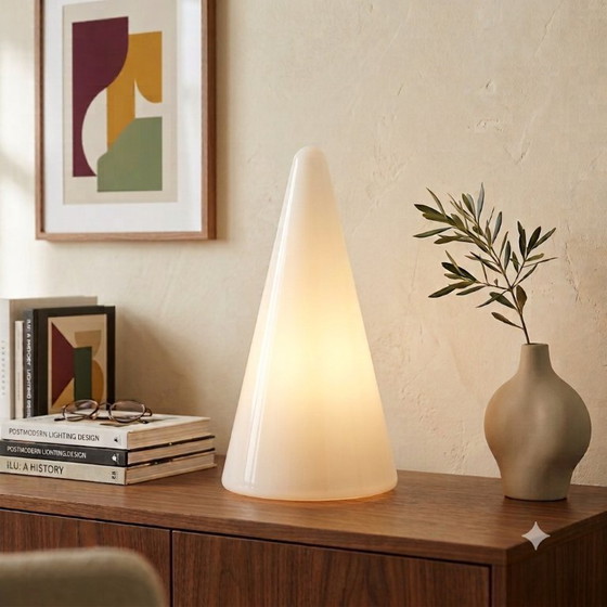 Image 1 of Ilu di Vetro - TeePee Lamp - Frosted White Glass Cone, in great condition, Extra Large model (35cm)
