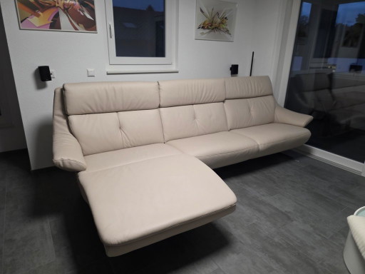 Himolla 4702 Ecksofa aus Leder, Creme