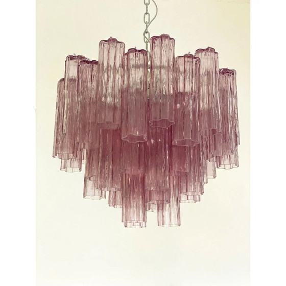 Image 1 of Luxuriöser Tronchi-Kronleuchter aus Muranoglas – Violett-Amethyst