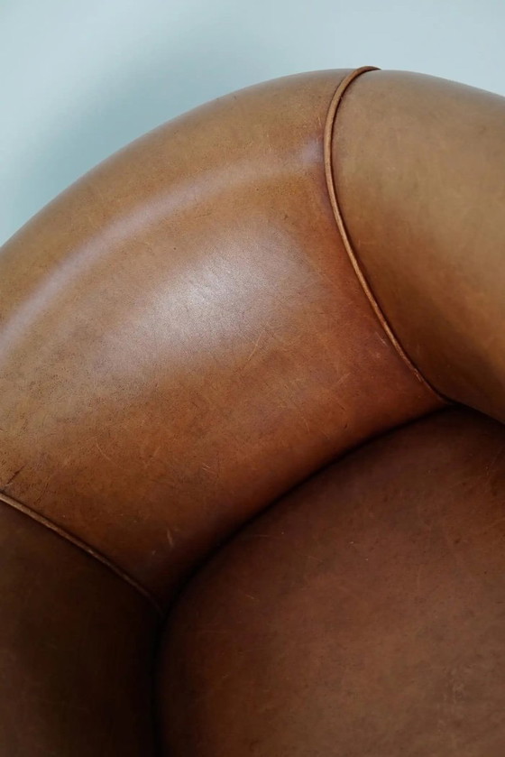 Image 1 of Poltrone club olandesi vintage in pelle color cognac, set da 2