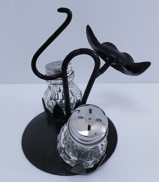 Image 1 of Set di saliera e pepiera a forma di gatto degli anni '60