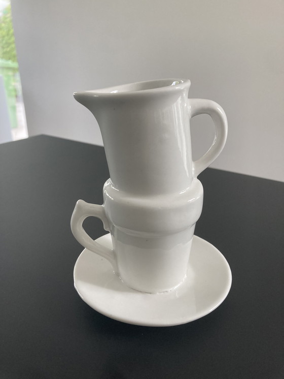 Image 1 of Modern vase made of stacked tableware