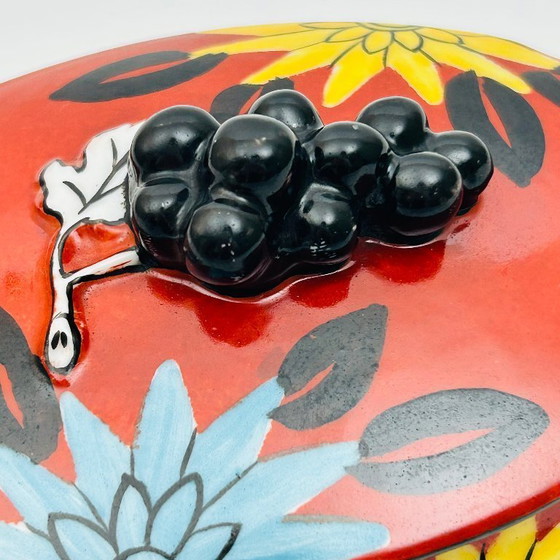 Image 1 of Art Deco collectible porcelain box by Aladin France model R12, rare 1920-30 handpainted box