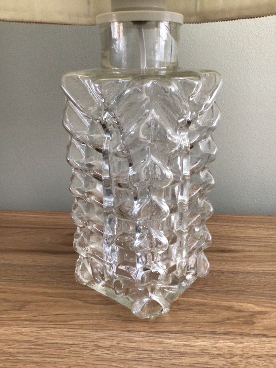 Image 1 of Vintage Zweedse Rejmyre glazen tafellamp