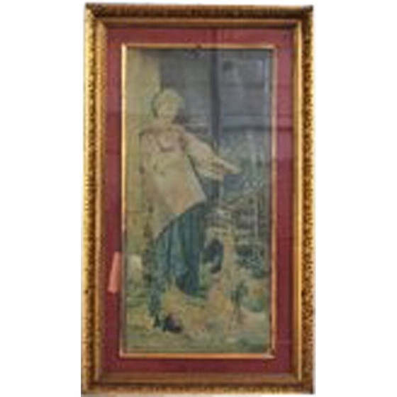 Image 1 of Italian vintage painting with frame, 1920s