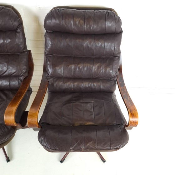 Image 1 of 2x Vintage Swivel Armchair Danish Design