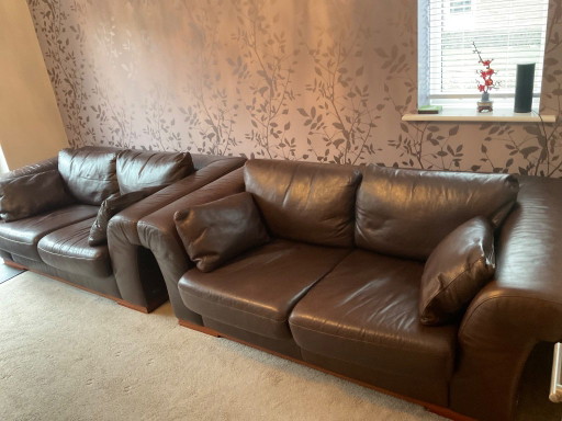 2 Vintage Y2K Luxus Echtleder passende Giovanni Sforza 3-Sitzer Sofas – banken, Leather, Wood