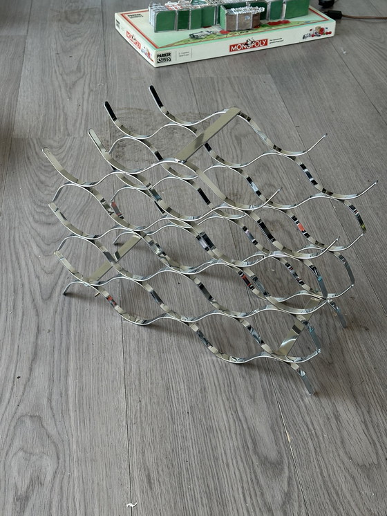 Image 1 of Designer Wijnrek Staal voor 17 Flessen Flessenhouder