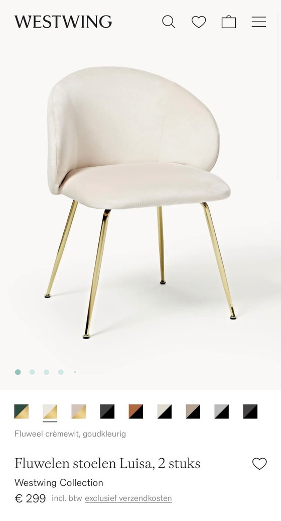 Image 1 of Sedie Luisa Westwing 4x velluto bianco crema