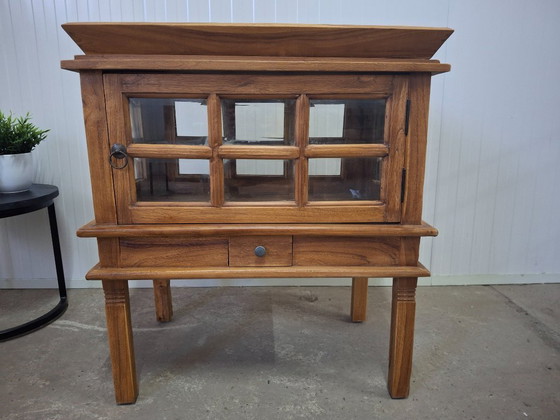 Image 1 of Magnifique meuble à thé en teck neuf avec porte et tiroir
