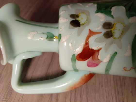 Image 1 of Rare miniature Art Nouveau ewer in uranium glass, Montjoye Legras Cica, circa 1900