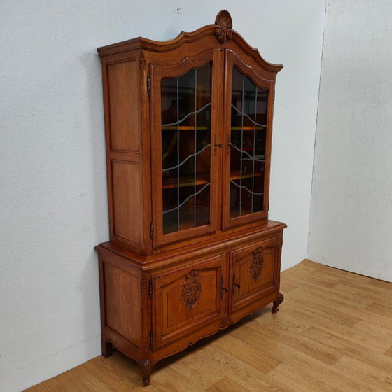 Image 1 of Mobiletto vintage in stile country Queen Anne, vetrina, credenza, mobile per porcellane
