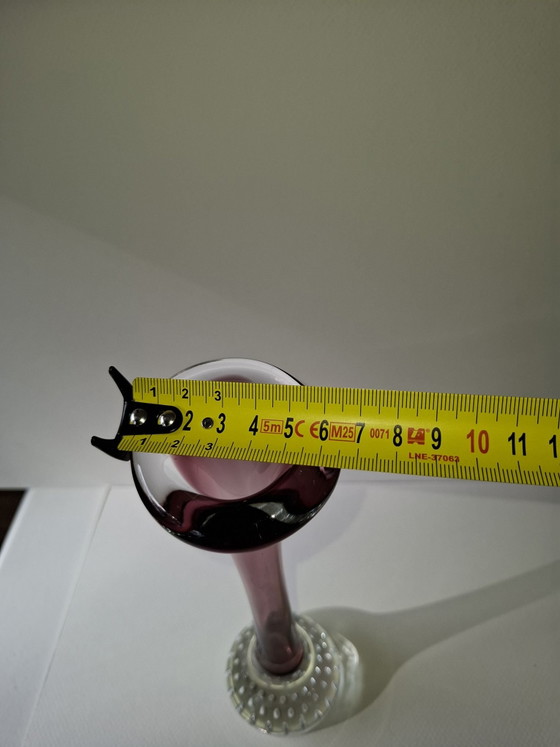 Vintage Aseda Glasbruk design vase aubergine purple Bo Borgström, Glass art (photo 12 of 12)