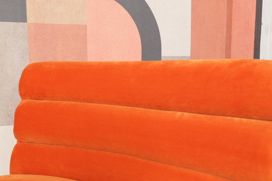 Image 1 of Sofá modular de 2 plazas en terciopelo naranja quemado
