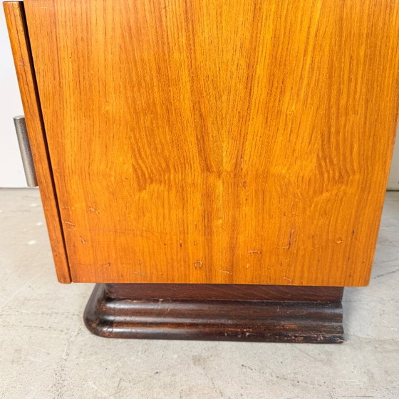 Set of 2 Walnut Burl Nightstands, Jindřich Halabala, Glass, Wood, Brown (photo 11 of 14)