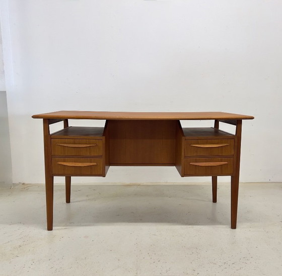 Image 1 of Teak Desk By Gunner Nielsen For Tibergaard, 1960s.