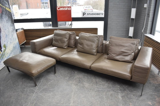 Image 1 of Divano e poggiapiedi di design esclusivo Flexform Lifesteel