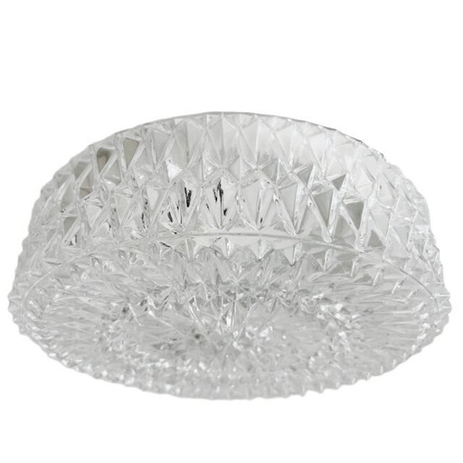 Plafonnier Mid Century carré verre clair étoile
