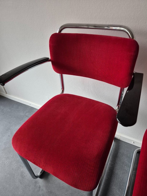 Image 1 of Ensemble table et chaises Gispen 515 rouge (4 x 101, 2 x 201)