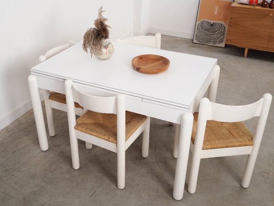 Image 1 of White extendable table, Italian design, 1980s, made in Italy
