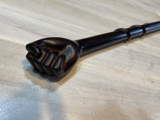 Hardwood Walking Stick With Clenched Fist