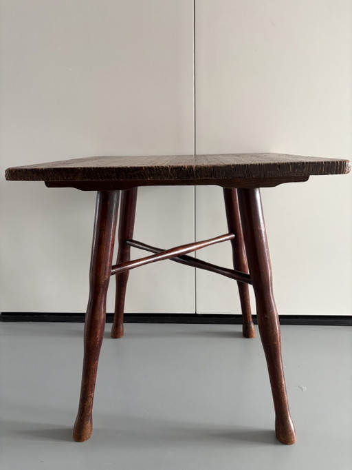 Zeldzame Antieke Thonet Bijzettafel / Kruk - Met Origineel Label (Ca. 1920-1940) – Wood, Vintage (photo 2 of 10)