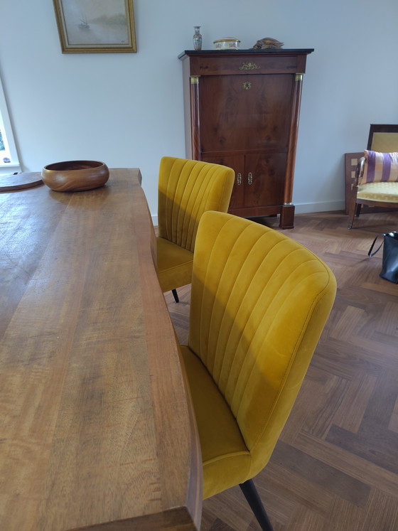 Image 1 of 6 ochre yellow Goossens dining chairs (model Rob)ob)