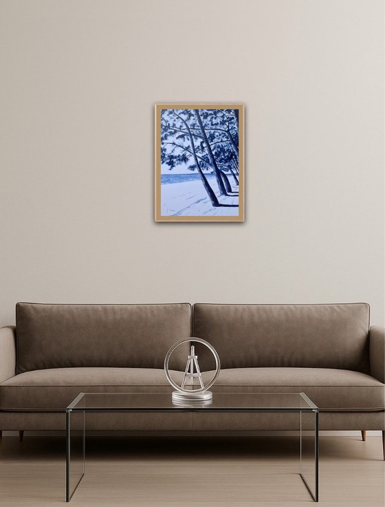 Image 1 of Inchiostro indaco su carta bianca, 40x30cm