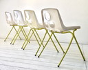 4 Chaises d'Extérieur Empilables Design M. Paris pour Sicopal 1972