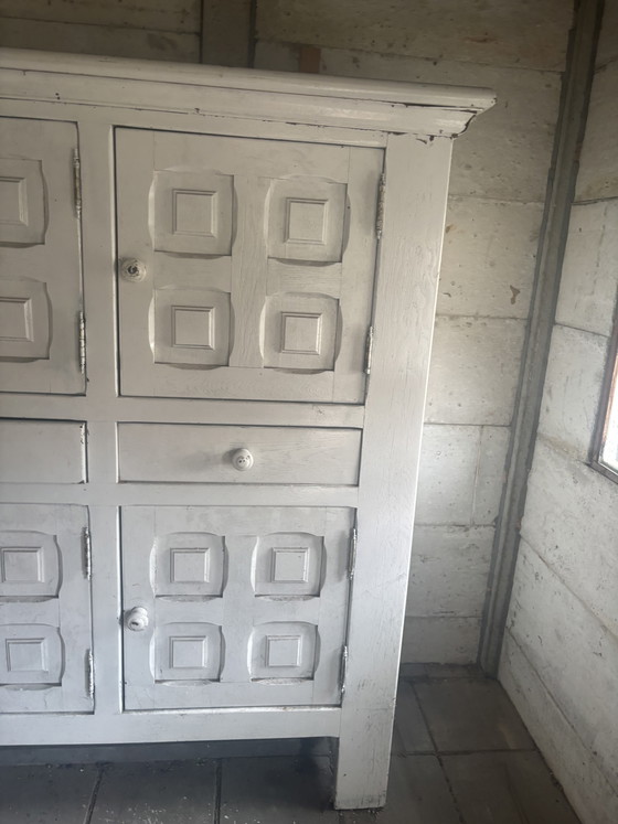 Image 1 of Grote Vintage Brutalist Buffetkast / Dressoir – 201 x 164 cm