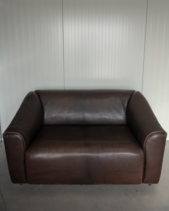 Image 1 of Canapé deux places vintage DS-47 de De Sede, canapé en cuir à encolure épaisse, assise extensible, années 1970