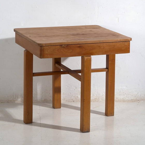 Tavolo da Lavoro in Legno Antico – Tavolino Europeo – circa 1920–1950 – Console, Rustic (photo 4 of 40)