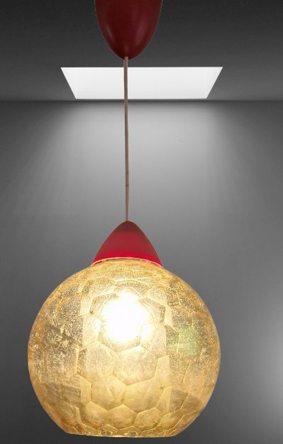 Image 1 of Bubble glass hanging lamp midcentury design